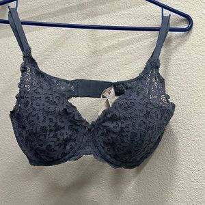 Victorias Secret Grey/Blue Lace Bra 36D